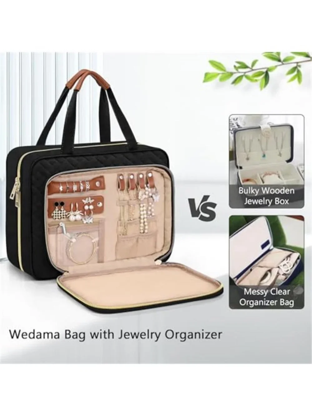 Toiletry Bag for Women, Hanging Travel Toiletry Bag with Jewelry Organizer